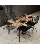 Table à manger nmsy chêne/noir  - 120x75x60 cm